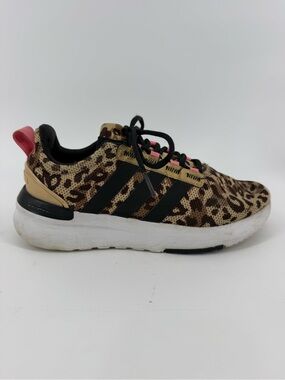 Adidas Kids Leopard Print Sneakers - Brown, Black & Pink Size 3.5